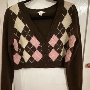 Cardigan💗pink brown & white